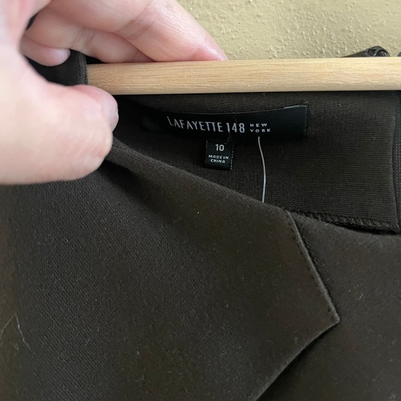 NEW Lafayette 143 New York brown 3/4 sleeve sheath Dress - Picture 4 of 8